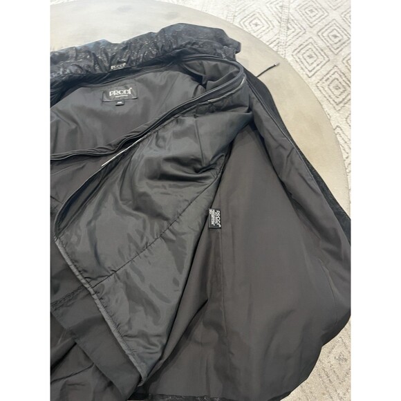 Prodi Women’s Winter Genuine Embossed Black Leather Coat Fox Fur Trim XXL - Picture 12 of 16